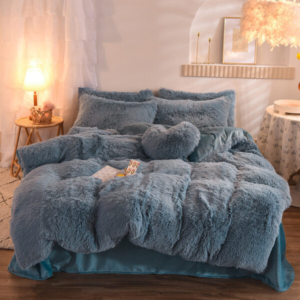 Luxury Thick Fleece Duvet Cover Queen King Winter Warm Bed Quilt Cover Pillowcase Fluffy Plush Shaggy Bedclothes Bedding Set Winter Body Keep Warm - Image 10