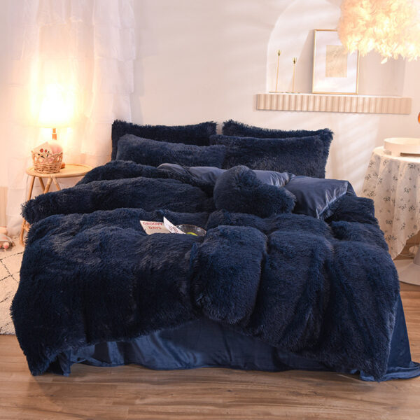 Luxury Thick Fleece Duvet Cover Queen King Winter Warm Bed Quilt Cover Pillowcase Fluffy Plush Shaggy Bedclothes Bedding Set Winter Body Keep Warm - Image 9