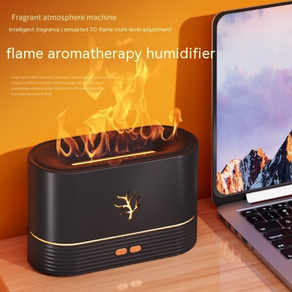 Flame Humidifier USB Smart Timing LED Electric Aroma Diffuser Simulation Fire Night Lamp Home Decor - Image 2